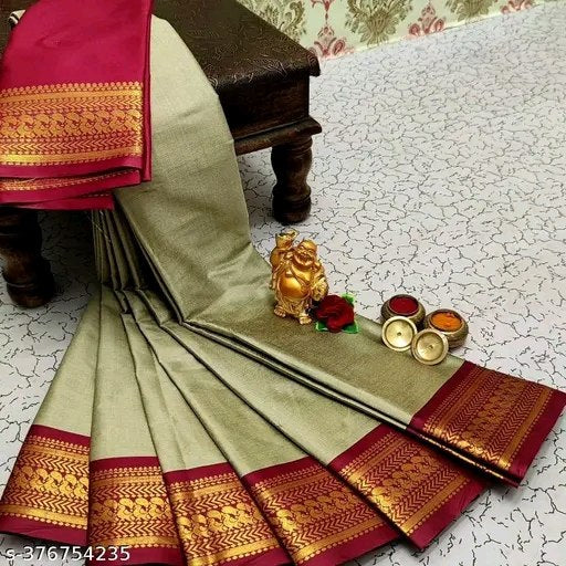 Beige & Brown Kalyani Cotton Silk Saree