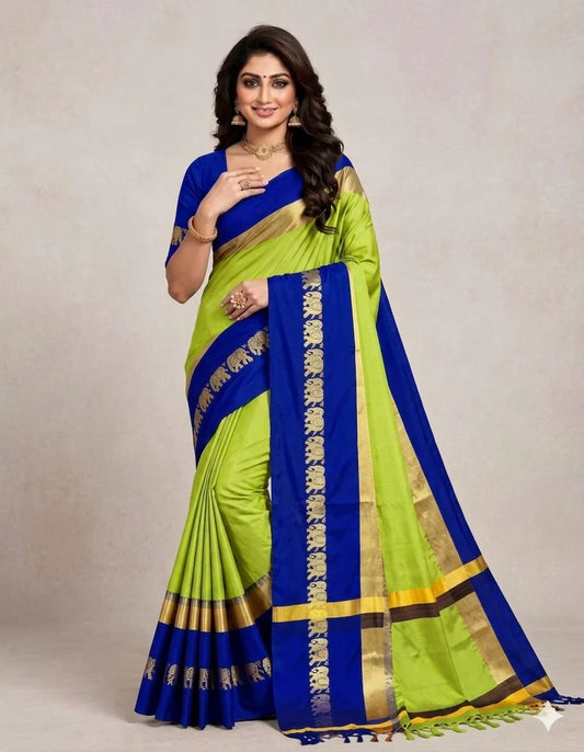 Hathi Design (Elephant) Cotton Silk Saree