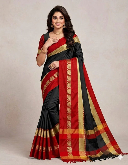 Hathi Design (Elephant) Cotton Silk Saree