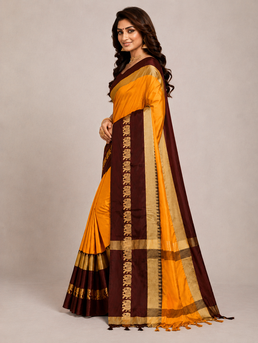 Hathi Design (Elephant) Cotton Silk Saree