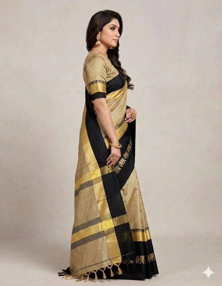 Hathi Design (Elephant) Cotton Silk Saree