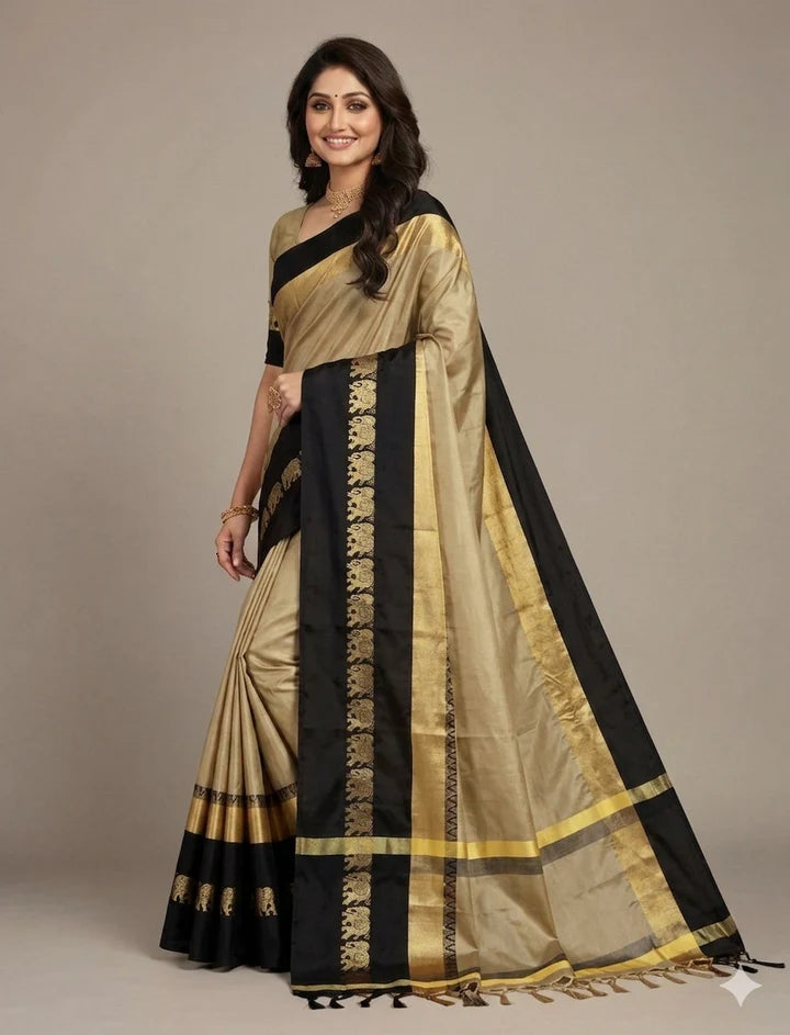 Hathi Design (Elephant) Cotton Silk Saree