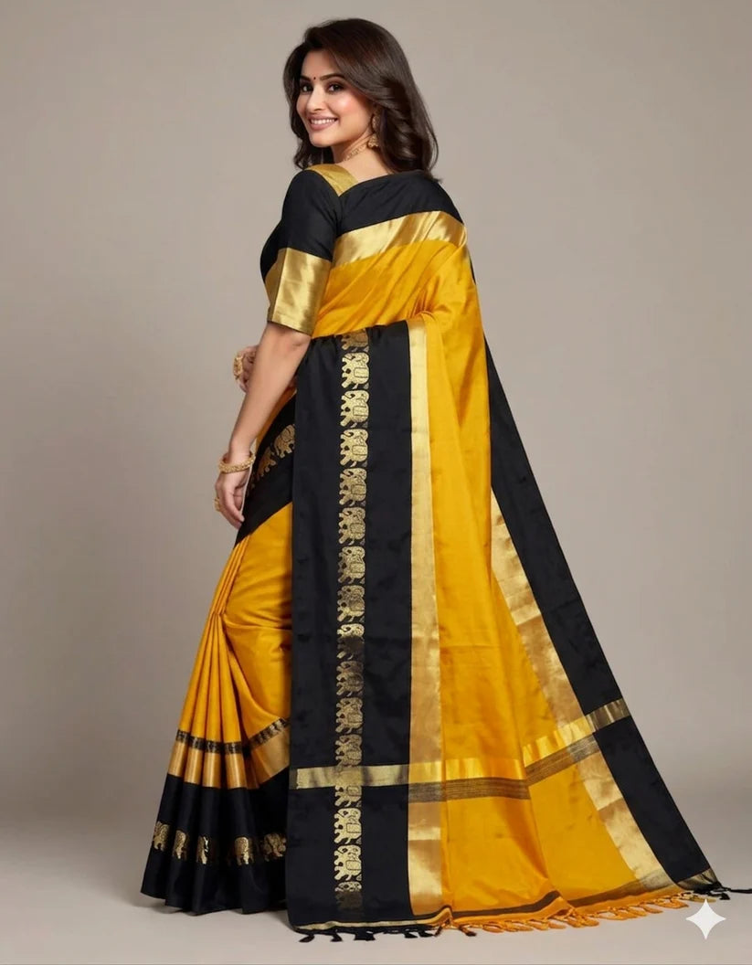 Hathi Design (Elephant) Cotton Silk Saree