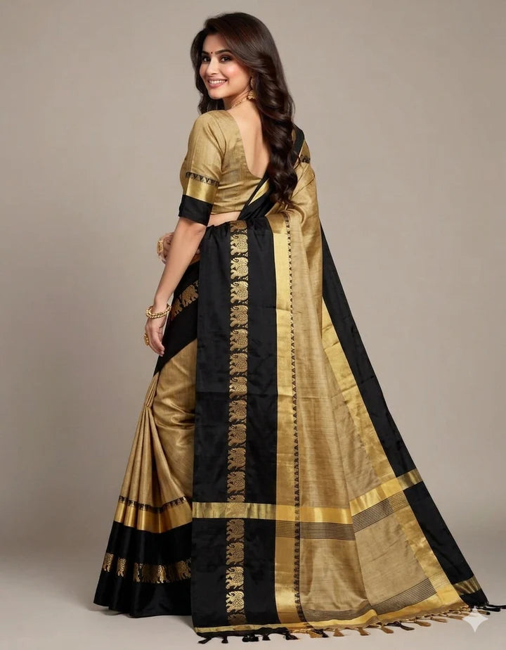 Hathi Design (Elephant) Cotton Silk Saree