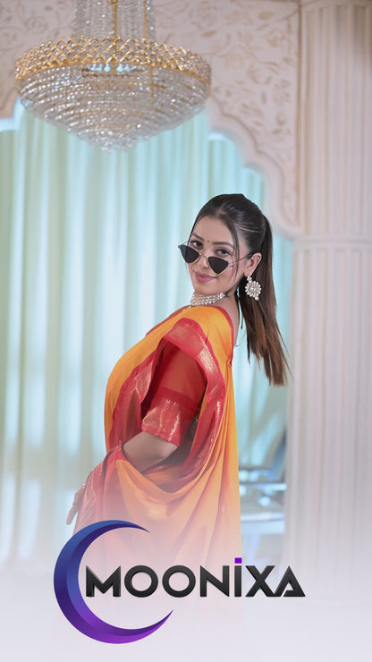 Gold & Red Paithani Cotton Silk Saree